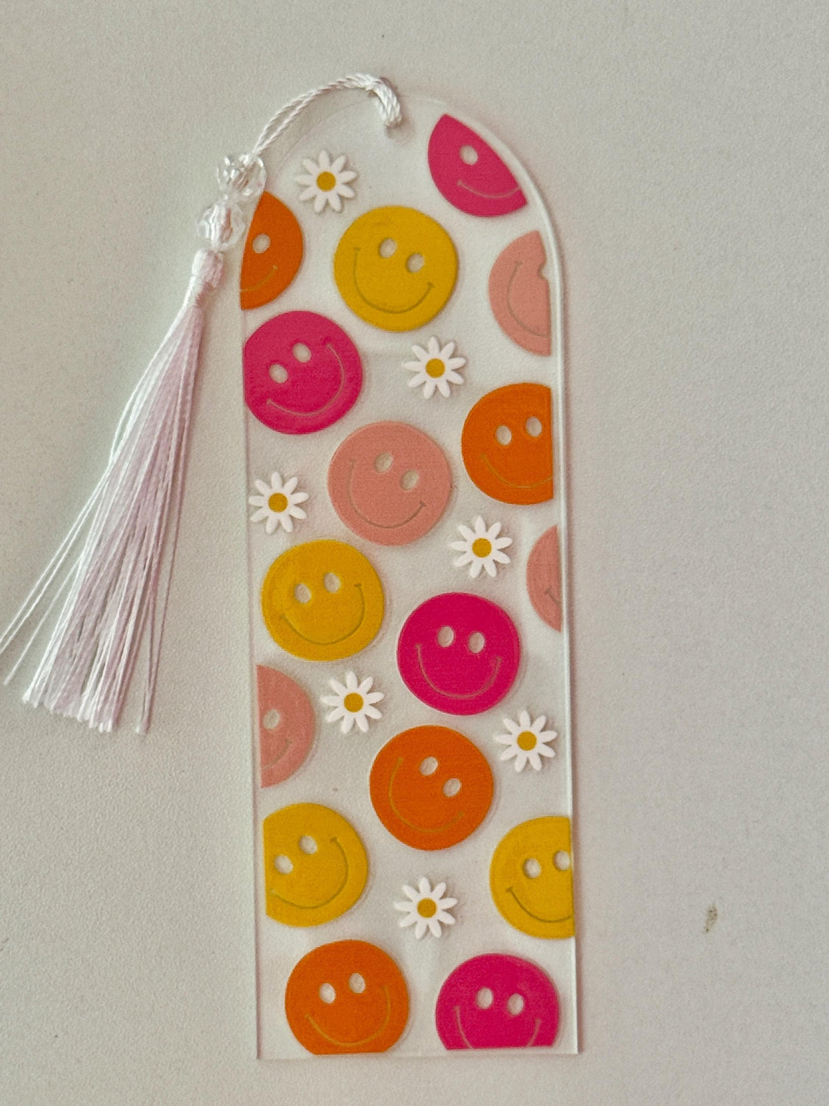 Positivity Acrylic Bookmark with UV DTF Design, Tassel & Beads - Book Lovers Gift