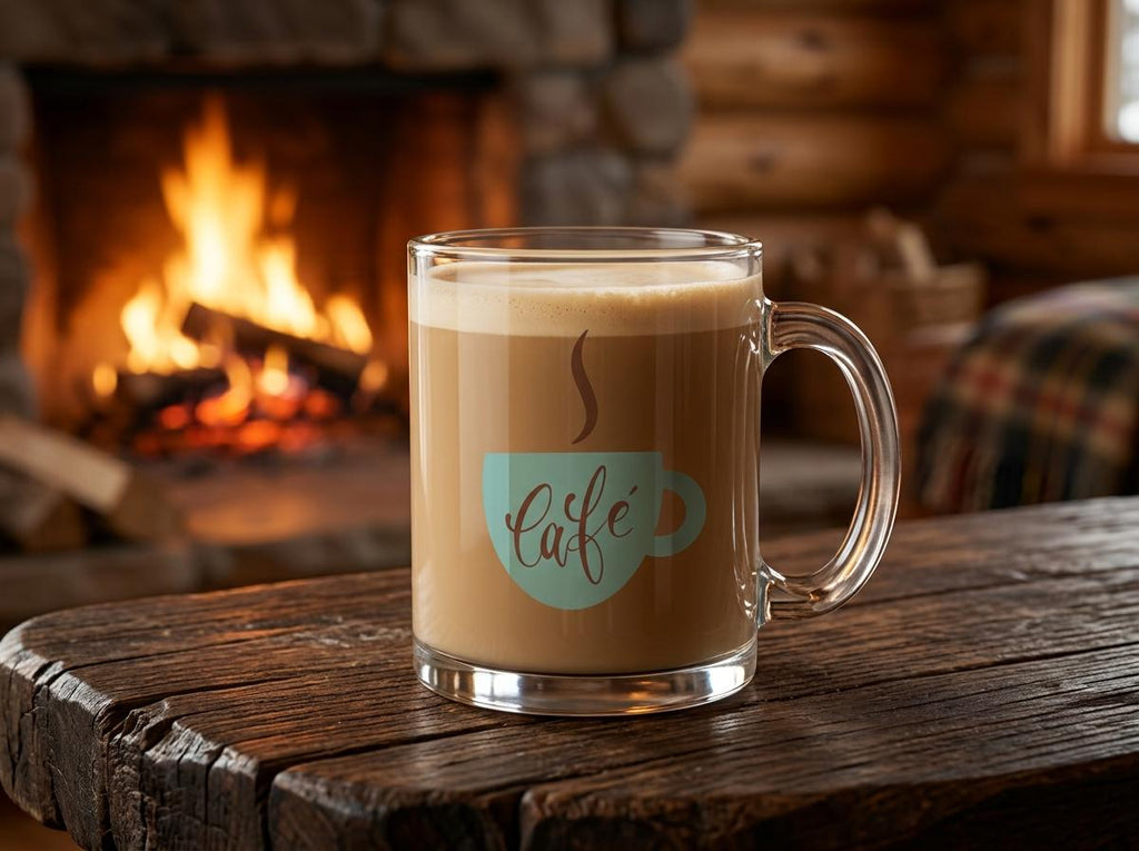 Coffee Shop Vibes ! 12 oz Glass Mug for Coffee Lovers
