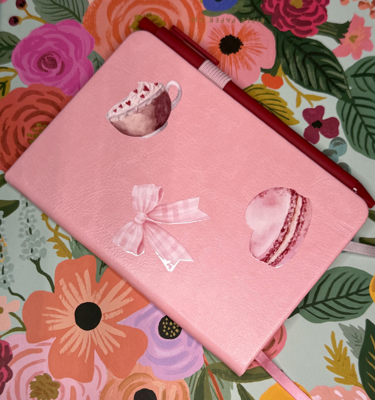 Girly hardcover notebook and pen - Stationery - Macaroon - School and Office