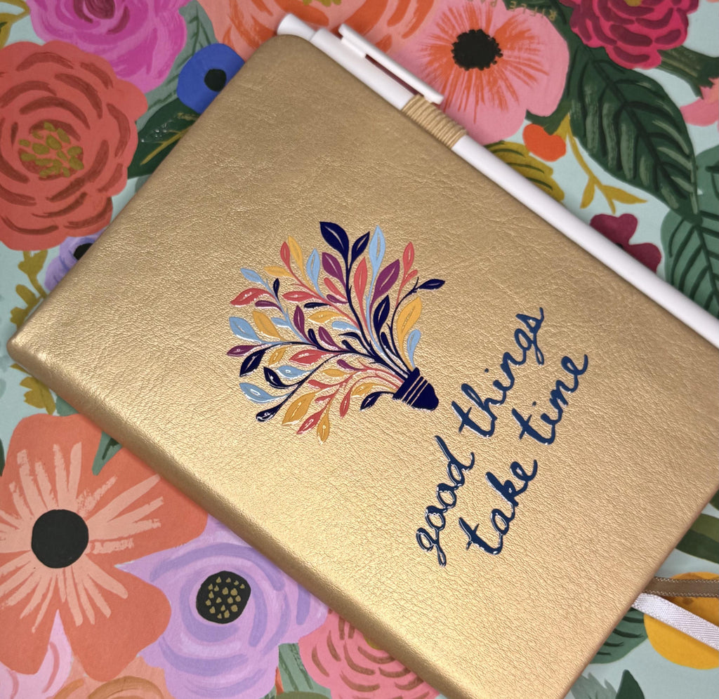Affirmation hardcover notebook and pen - Metallic Stationery - Teacher Gifts