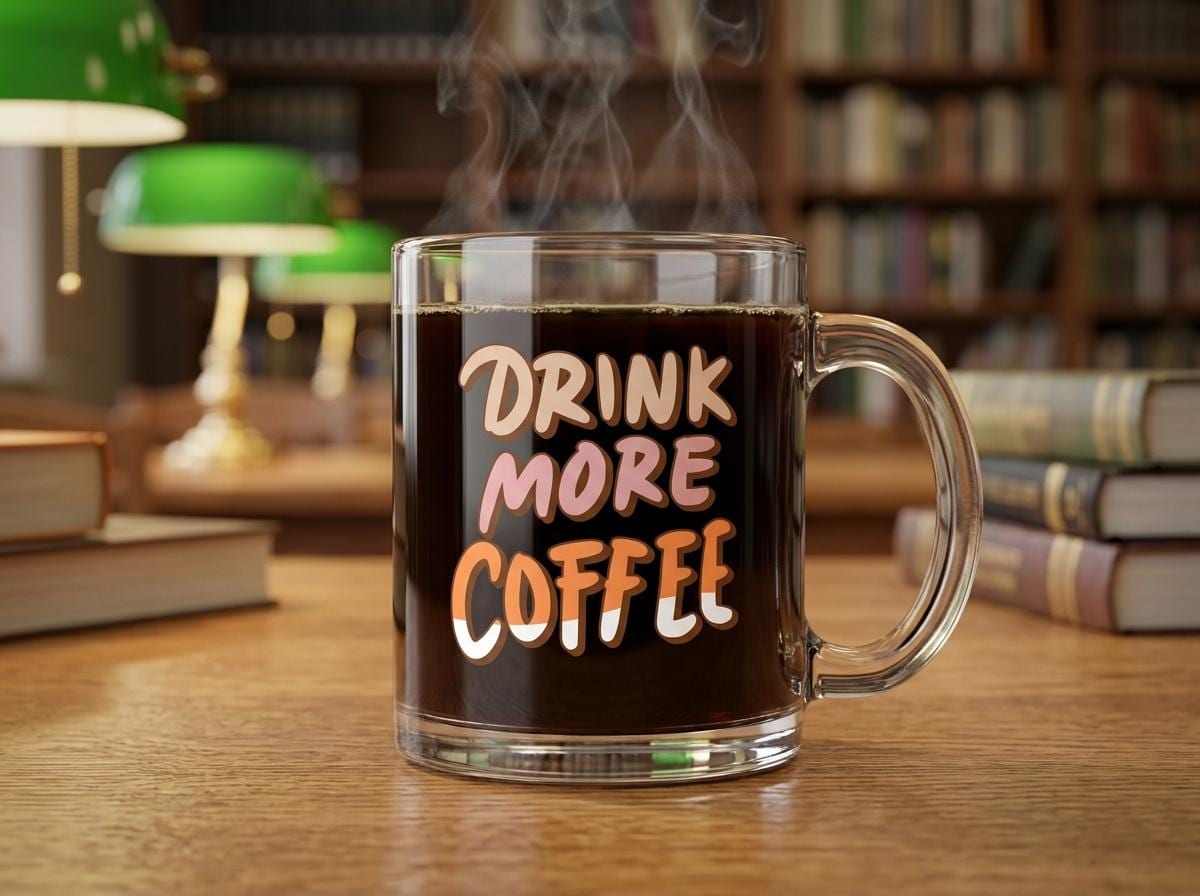 Coffee Lover 12 oz Glass Mug