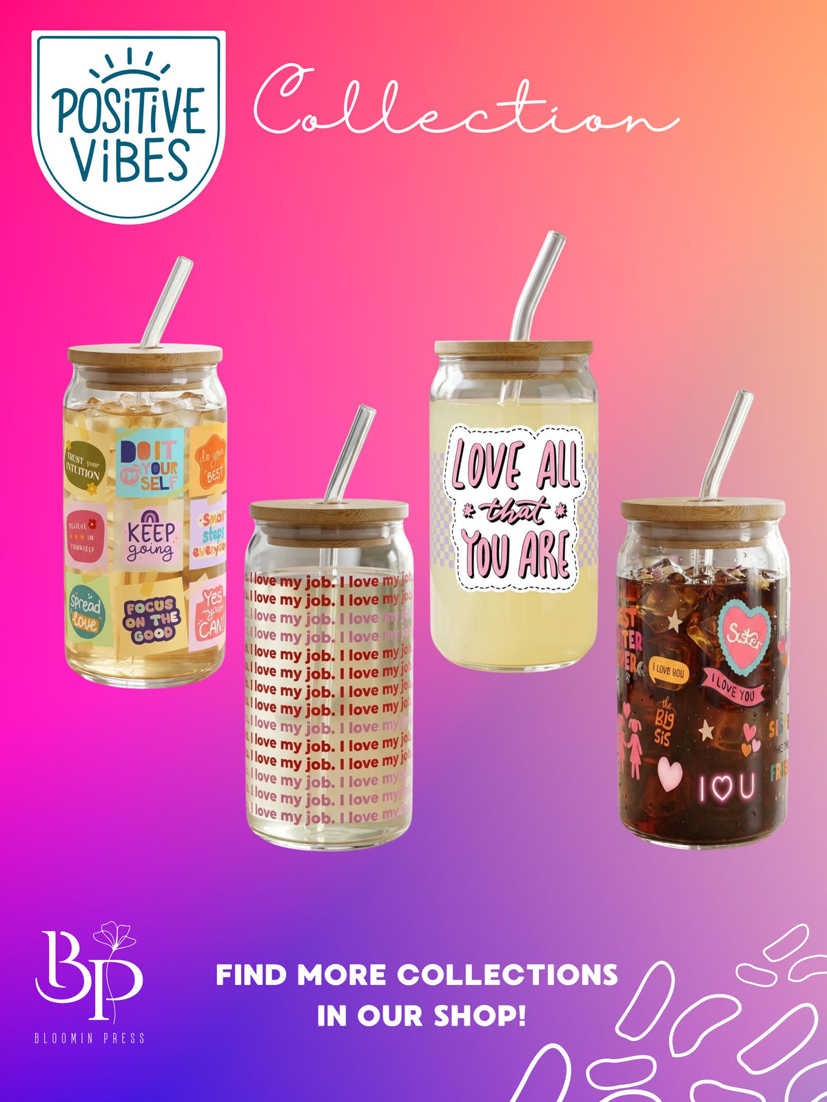 16 oz Glass Tumbler with Bamboo Lid and Straw - Office - Coworker gift - Funny - Sarcasm