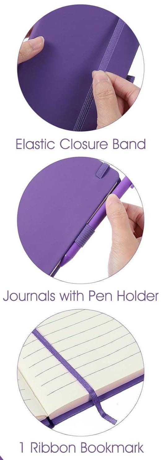 BFF hardcover purple notebook and pen - Gifts for friends - Girly stationery - Coquette