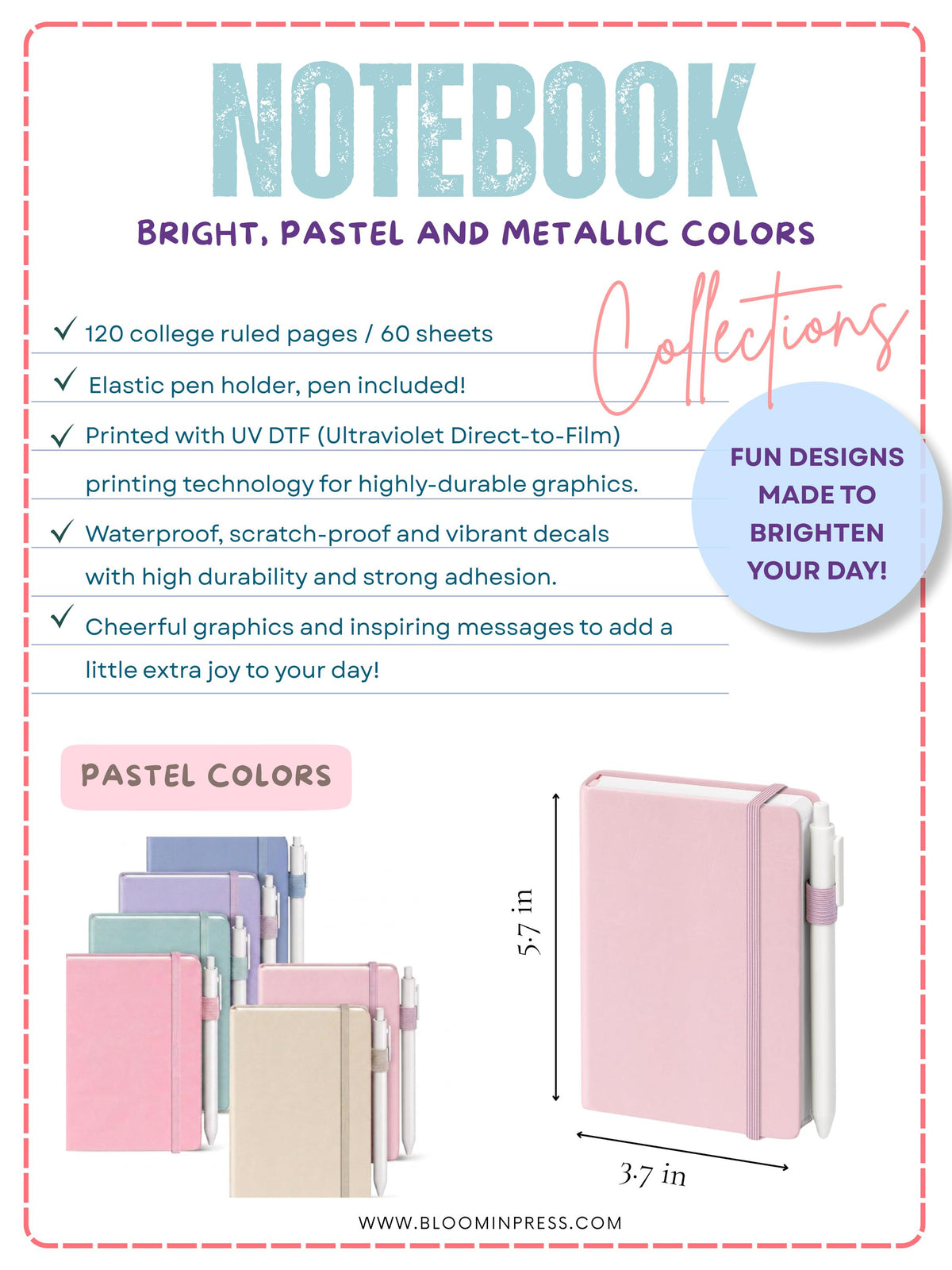 Positivity Hardcover Notebook and Pen Set – Vegan Leather Journal, Idea Book