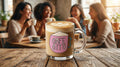 Cafecito 12 oz Clear Glass Mug - Coffee lover gift Spanish - Lavender