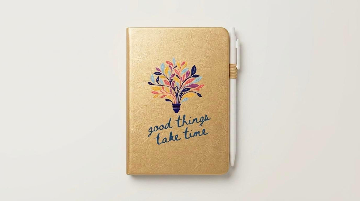 Affirmation hardcover notebook and pen - Metallic Stationery - Teacher Gifts