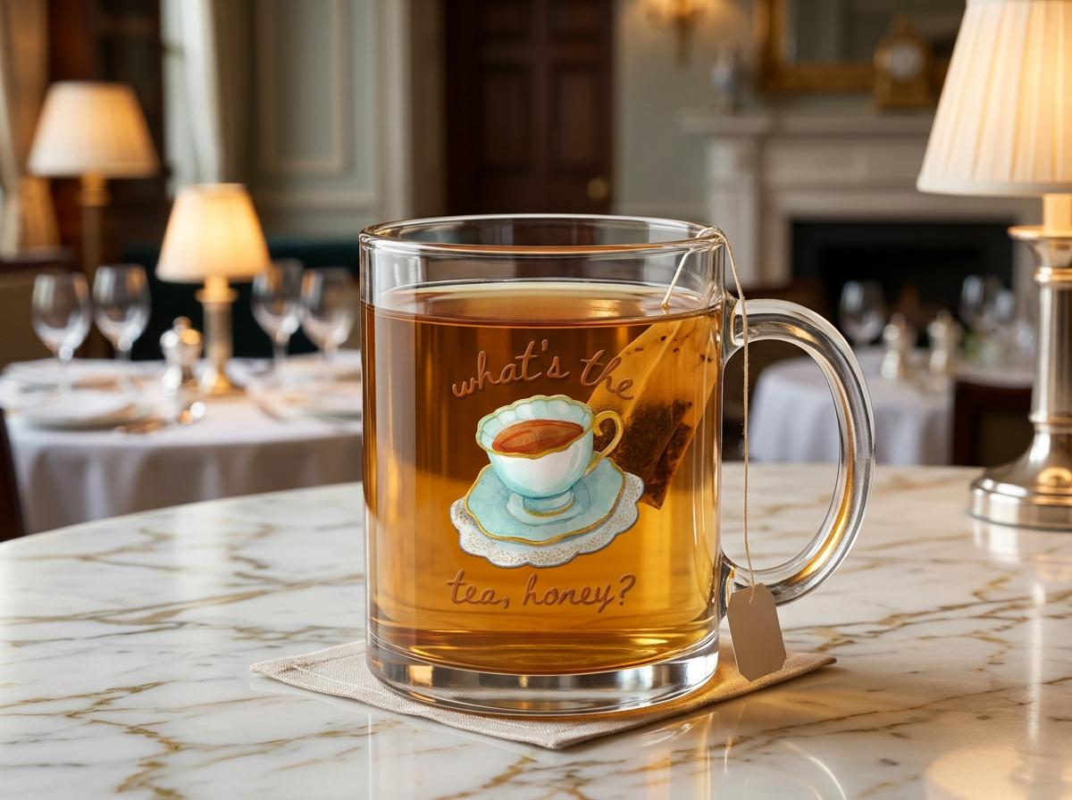 It's tea time! 12 oz Glass Mug for cozy moments