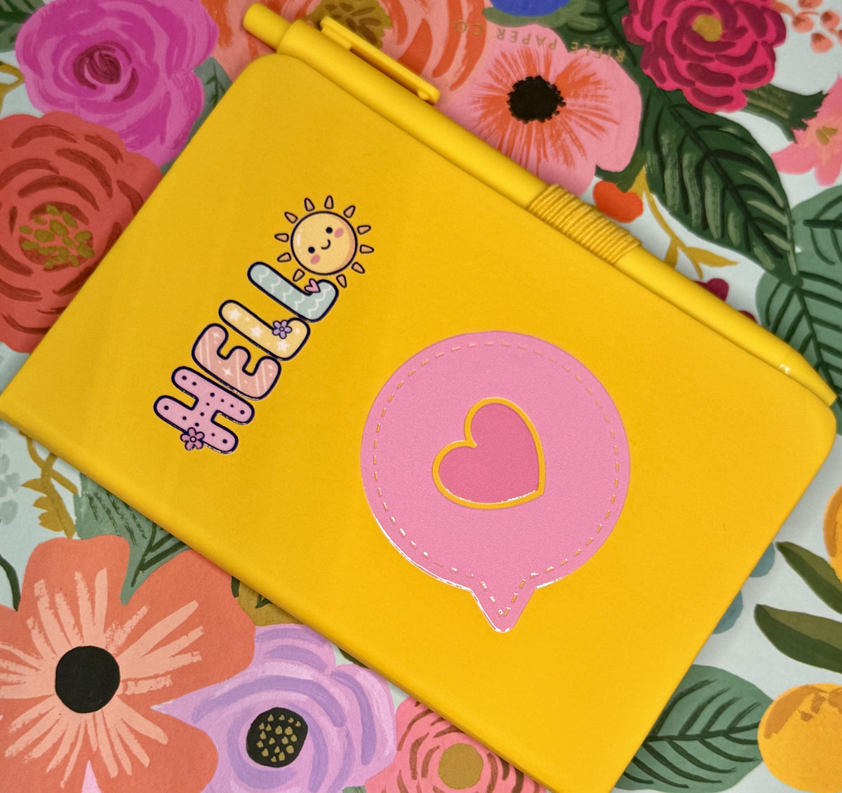 Gift for friend idea Hardcover Notebook and Pen Set – Cheerful "Hello" Design, Stationery Gift
