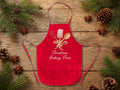 Red Holiday Apron - Matching Apron Adult and Child - Christmas Baking Crew