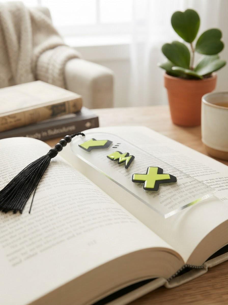 Acrylic Bookmark with UV DTF Design, Tassel & Beads