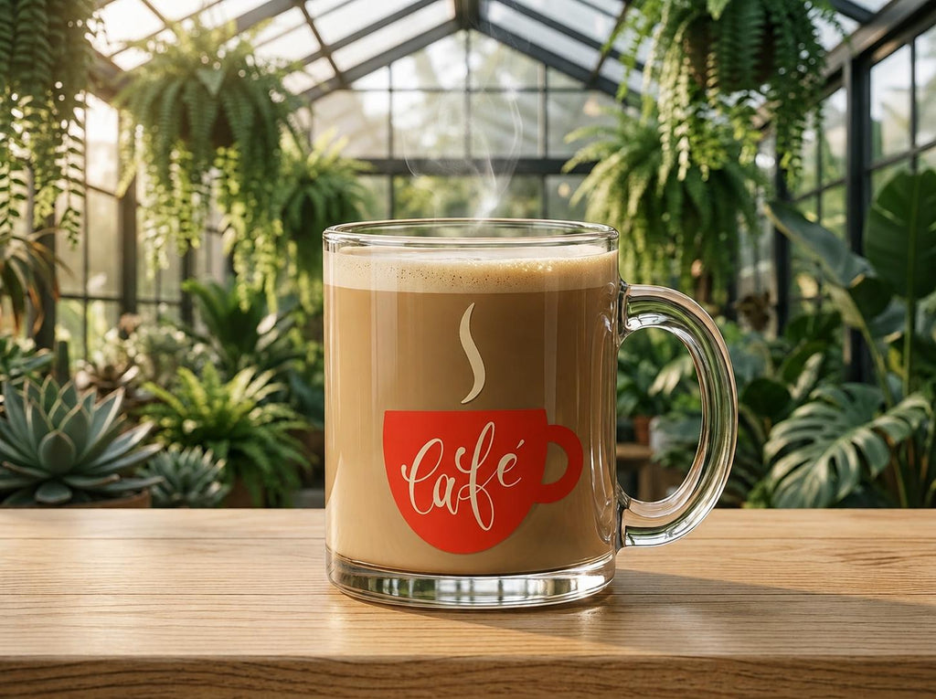 Coffee Shop Vibes ! 12 oz Glass Mug for Coffee Lovers