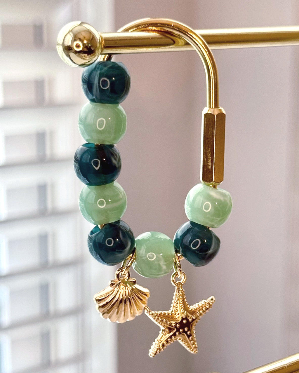 Sea life vibes beaded carabiner bag charm - Ocean charms - Bag accessories - Beach vacation