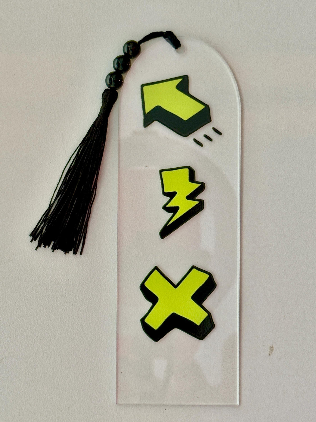 Acrylic Bookmark with UV DTF Design, Tassel & Beads