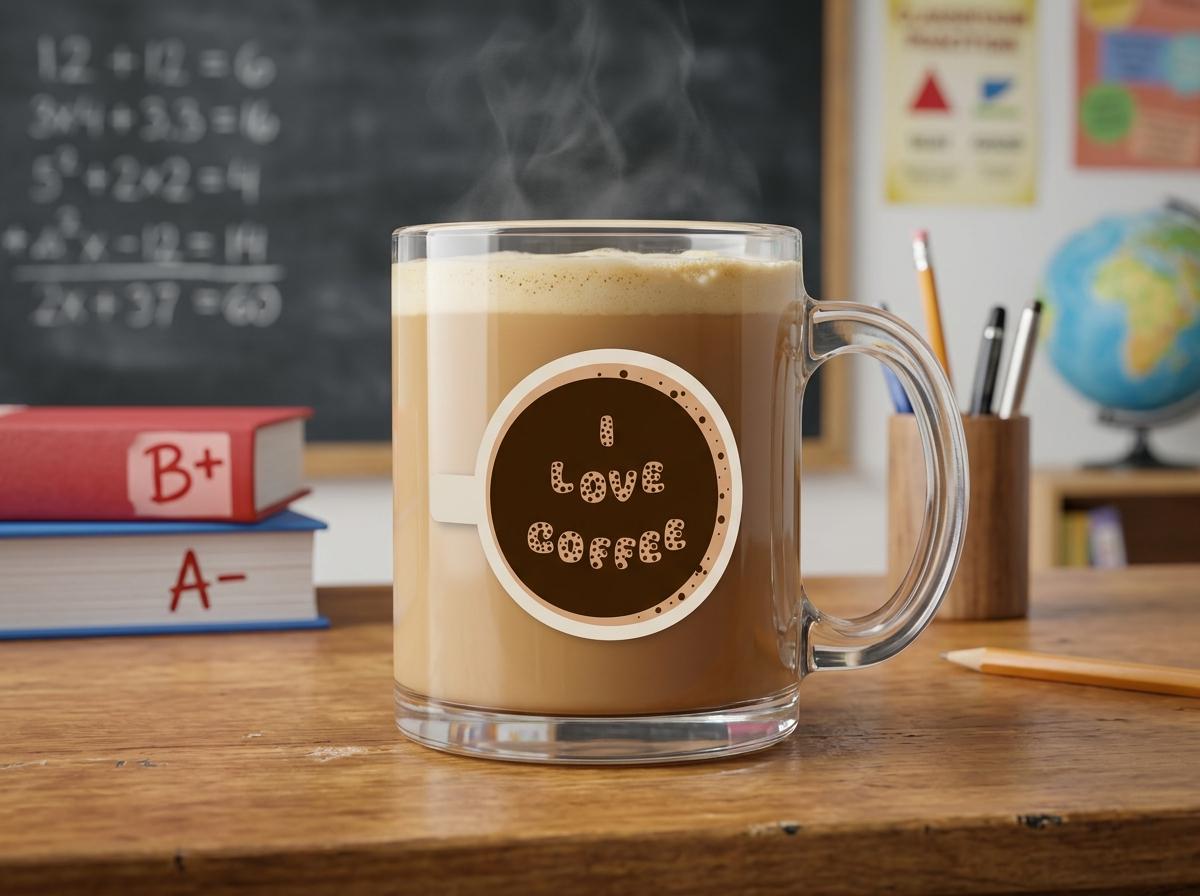 I love coffee! 12 oz Glass Mug for Coffee Lovers
