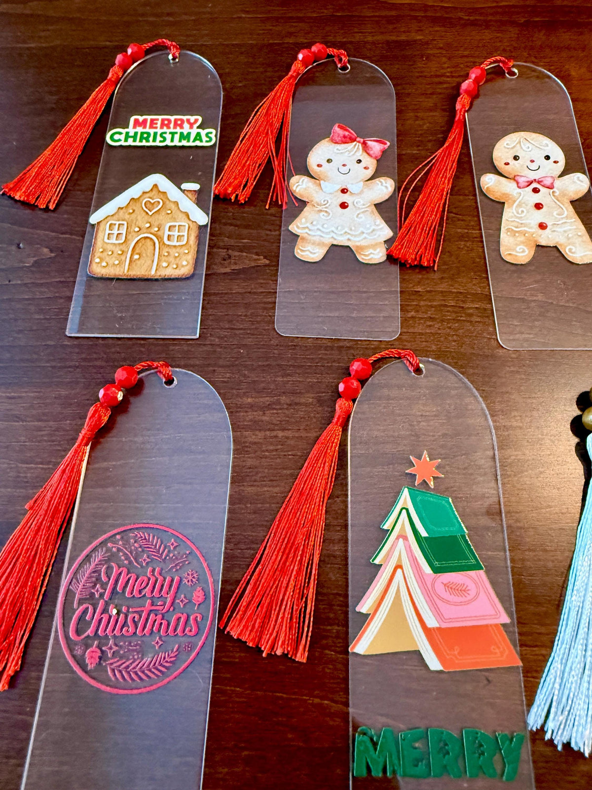 Read - Acrylic Bookmark with UV DTF Design, Tassel & Beads