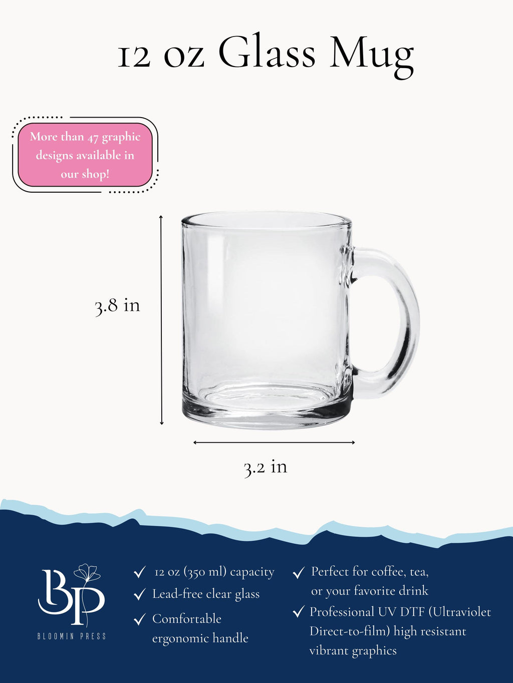 Your morning Coffee is ready! 12 oz Glass Mug for Coffee Lovers