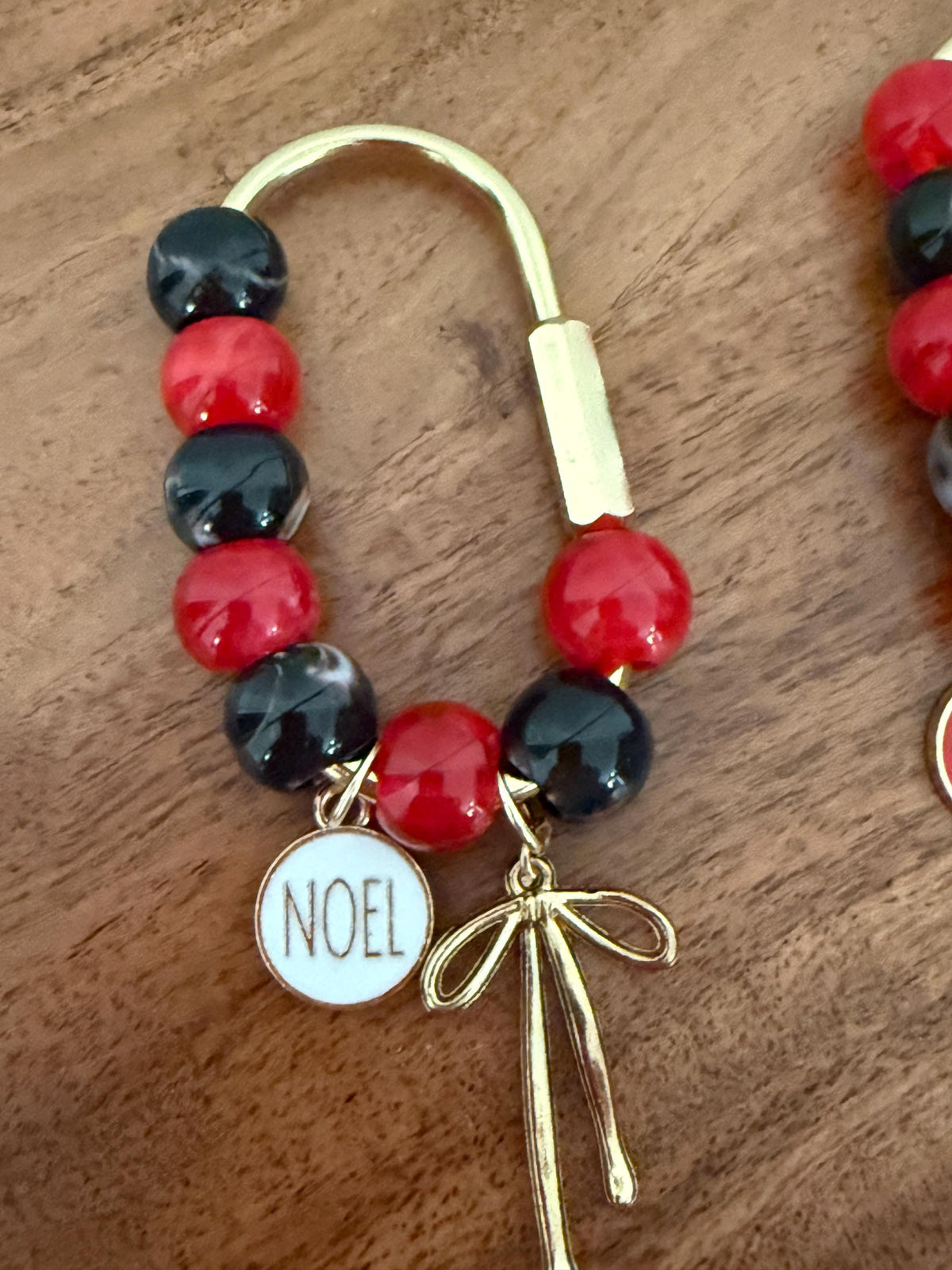 Holiday Golden Carabiner Bag Charm  – Holiday stocking stuffer idea, Teacher Gift