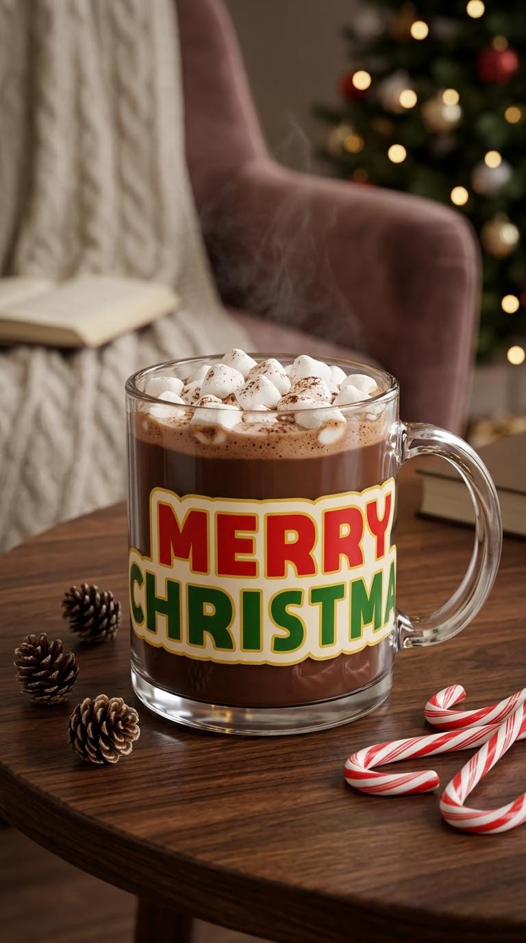 Merry Christmas Festive 12 oz Glass Mug – Teacher Gift, Coffee & Tea Lovers