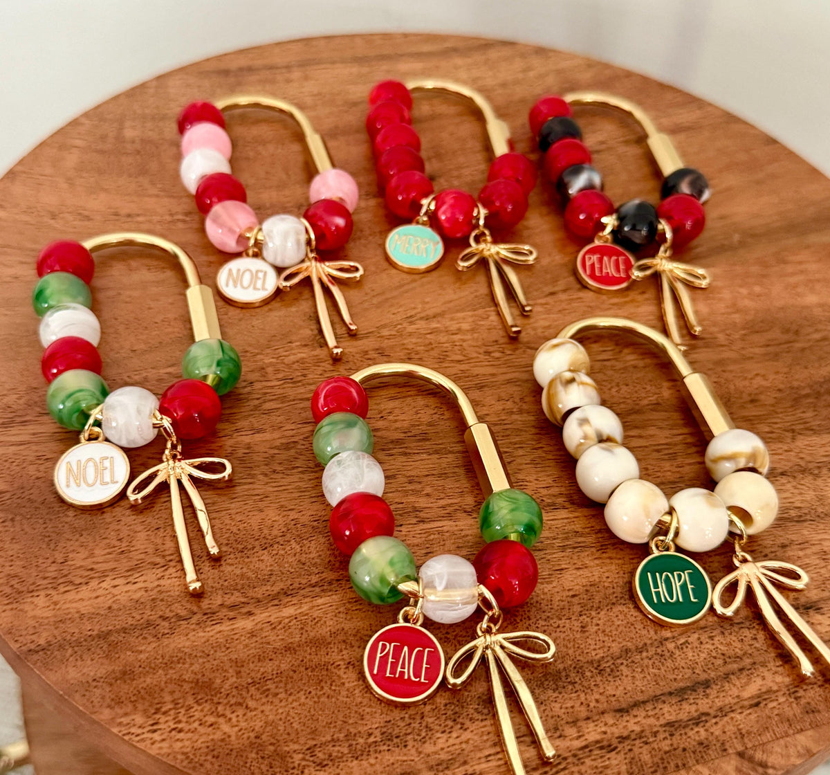 Holiday Golden Carabiner Bag Charm  – Holiday stocking stuffer idea, Teacher Gift